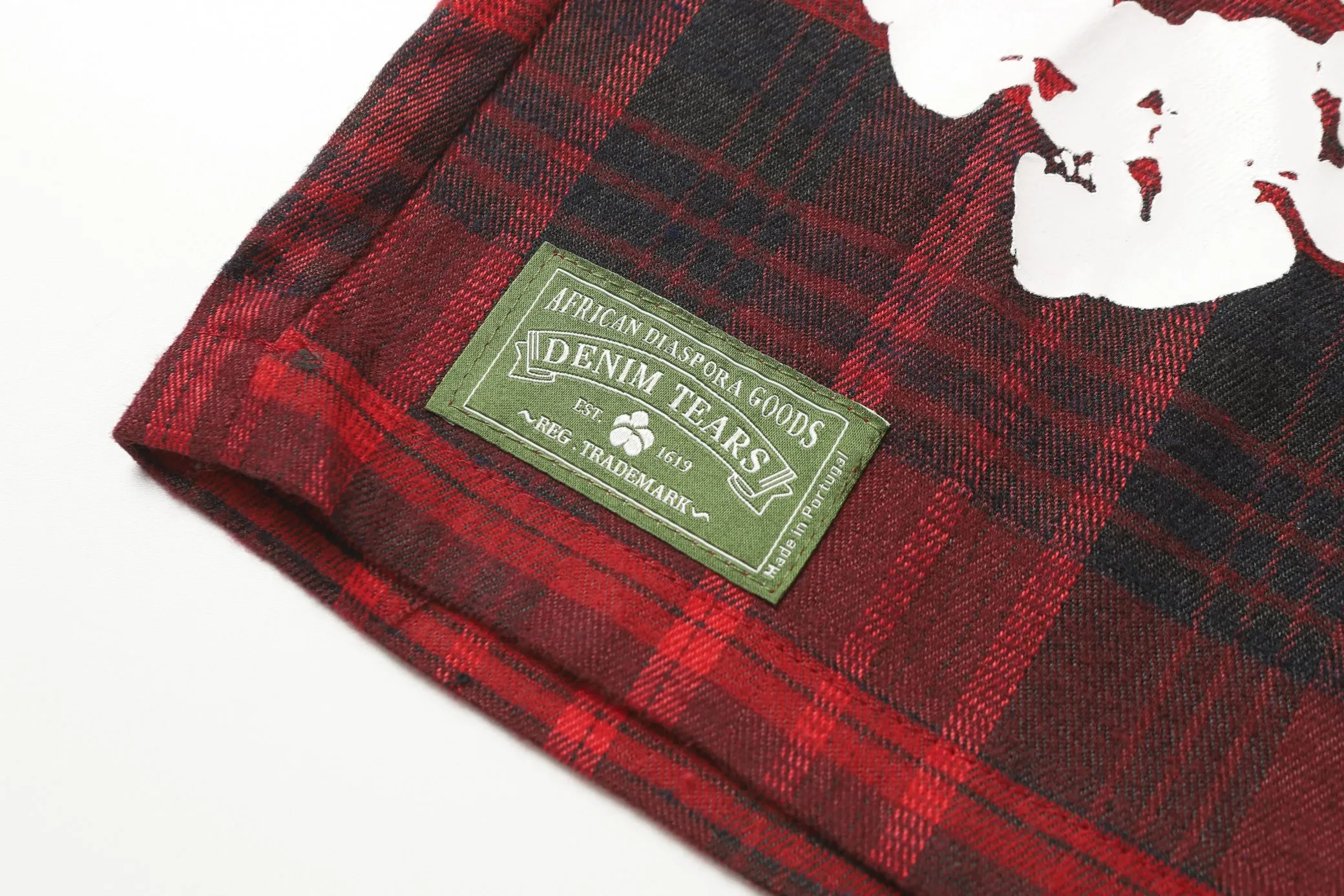 P156 8613 DENIM TEARS kapok European and American fashion brand high-quality plaid long-sleeved shirt set Color Red Gray Yellow Size S-XL